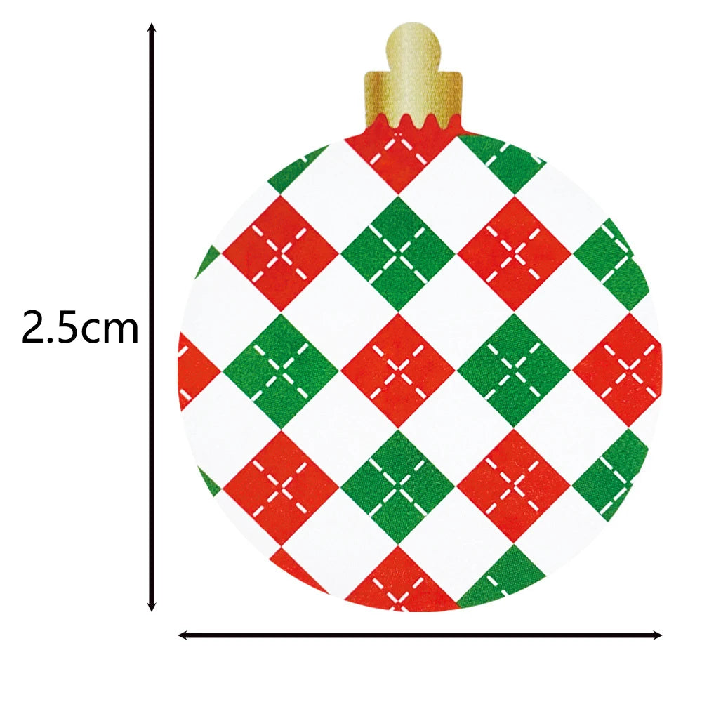 100-500Pcs Merry Christmas Sticker Christmas Party Holiday Decoration Gift Sealing Glue Baking Packaging Sticker Label 1inch