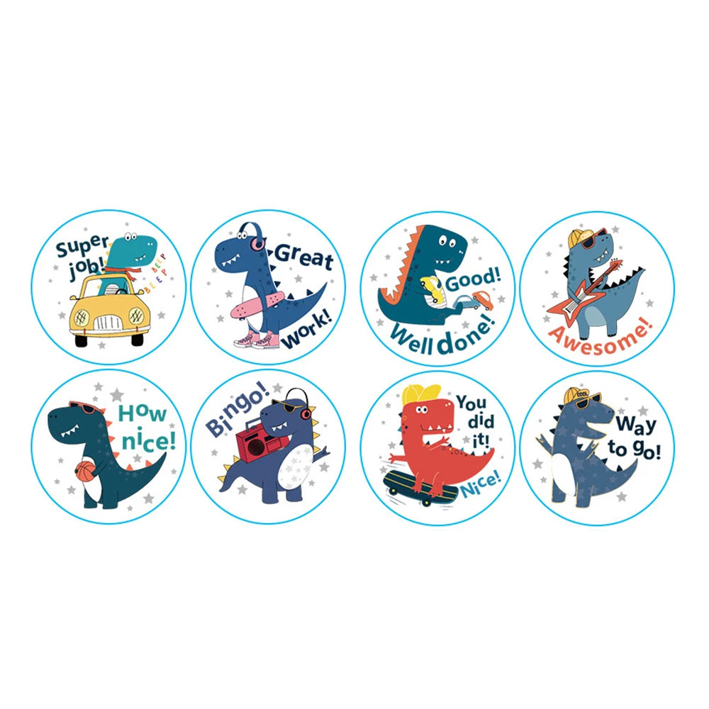 100-500pcs Dinosaur Animals Cartoon Stickers For Kids Classic Toys Sticker Reward Sticker Gift Decoration Label Stationery