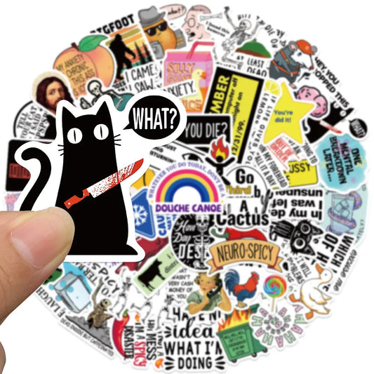 50Pcs Snarky Meme Stickers Waterproof Decals