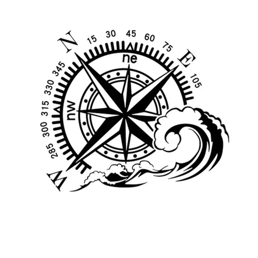 Ocean Compass Styling Car Stickers for SUV Camper RV Van Motorhome Caravan Pickup Vinyl Decal Decoration Auto Tuning
