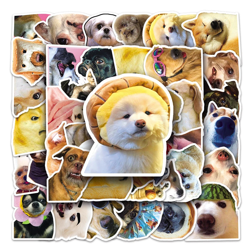 10/30/50PCS Cute Dog Caroon Stickers Decals Kids Toy Waterproof Laptop Luggage Notebook Fridge Guitar Helmet Funny Children Gift