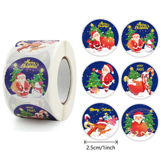 Christmas Stickers Santa Claus Gift Tags 100-500Pcs