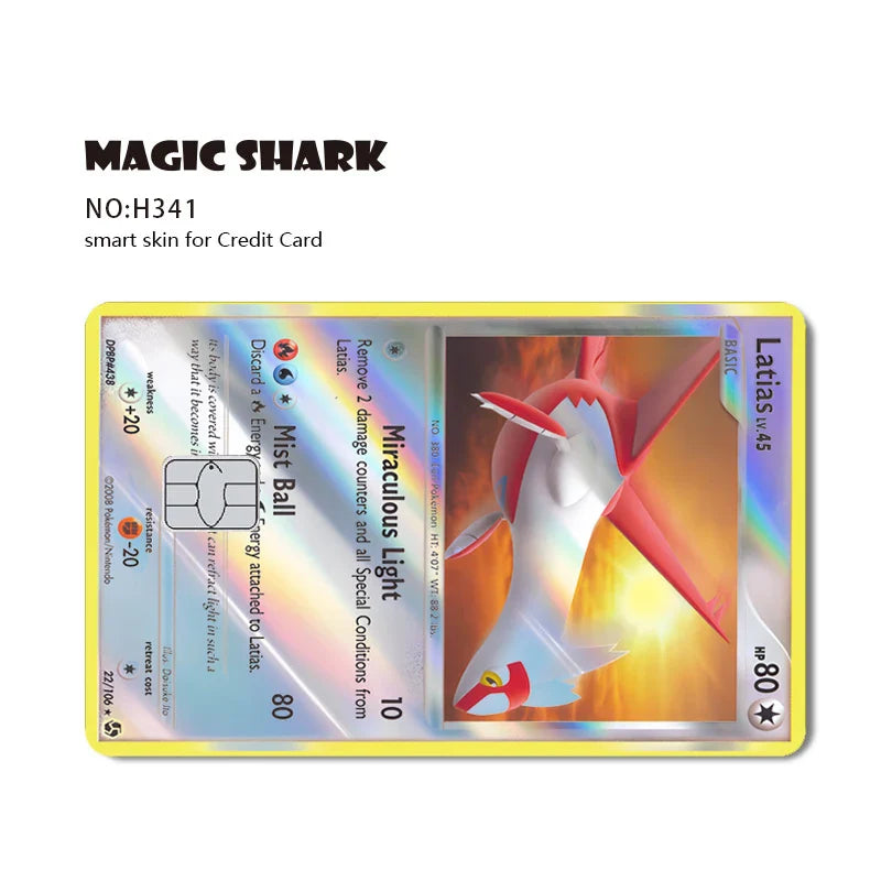 Holographic Pokémon Card Skin: Machamp, Celebi, Dragonite