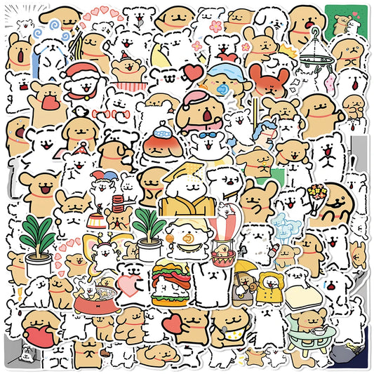 Kawaii Puppy Stickers: 10/50/100PCS Cute Dog Decals for Notebook, Laptop, Luggage, Guitar, Car