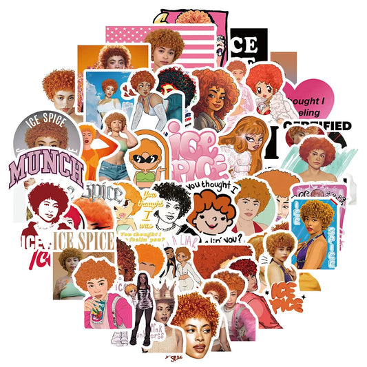 Ice Spice Cartoon Singer Stickers 10/30/50Pcs for Suitcase, Skateboard, Laptop, Phone, DIY Decal
