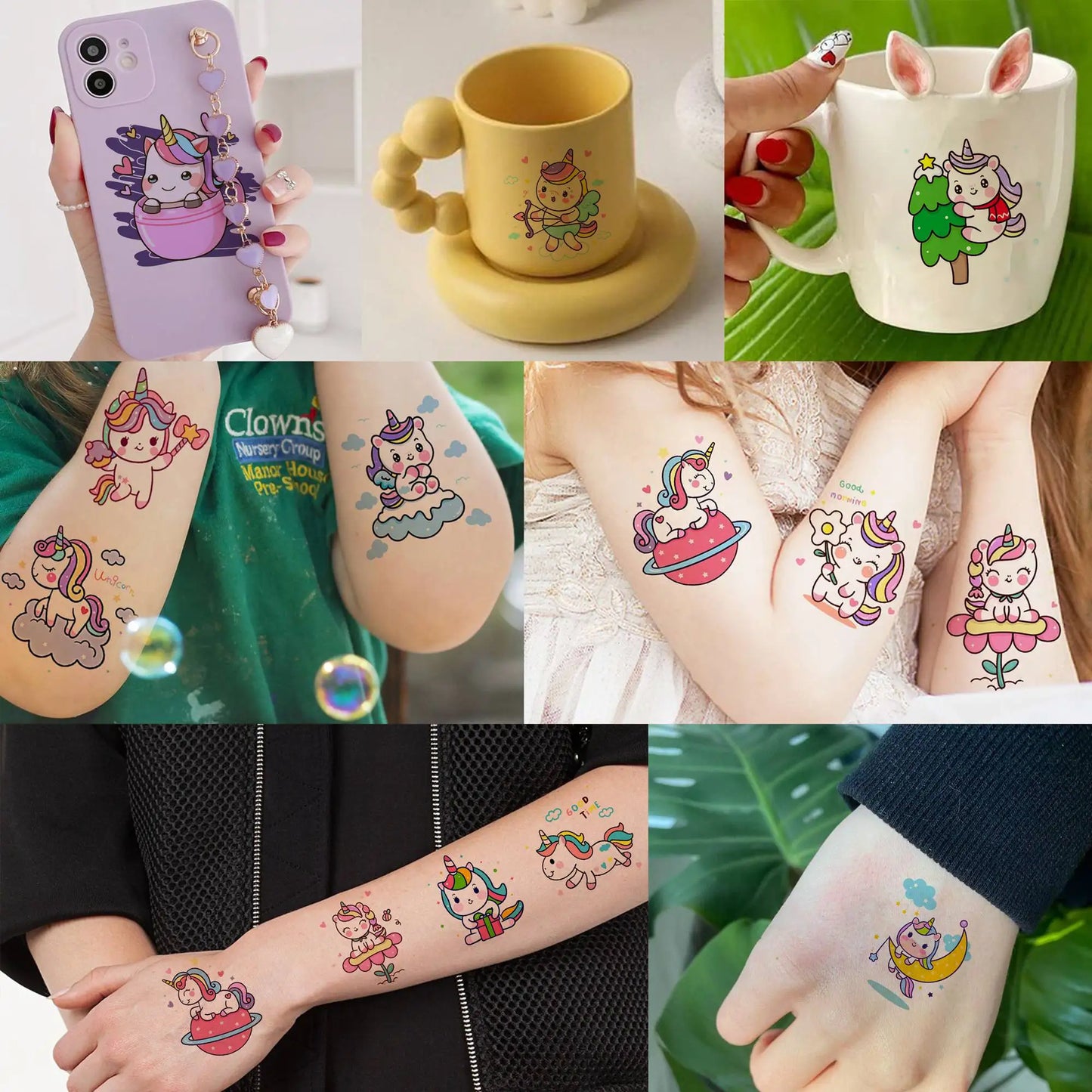 50 PCS Cute Unicorn Temporary Tattoos For Girls Kids Face Waterproof Fake Tattoo Sticker Cartoon Birthday Gifts Tatoos Body Art