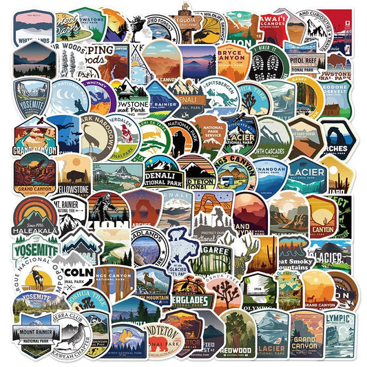 Outdoor National Park Stickers 10/50/100pcs for Scrapbooking, Guitar, Laptop, Phone, Suitcase, Helmet