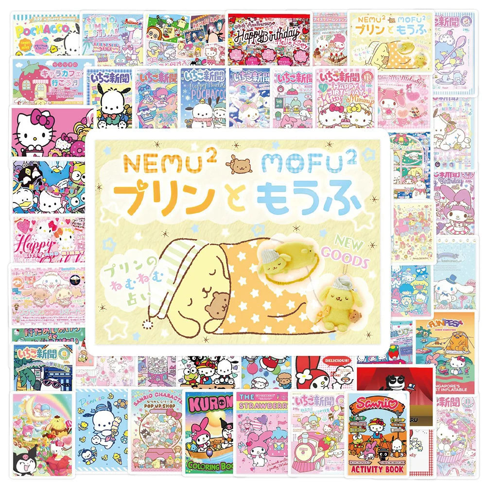 10/30/50pcs Sanrio Series Anime Poster Stickers Cute Cartoon Graffiti Sticker Toy Guitar Phone Case Stationery Aesthetic Decals