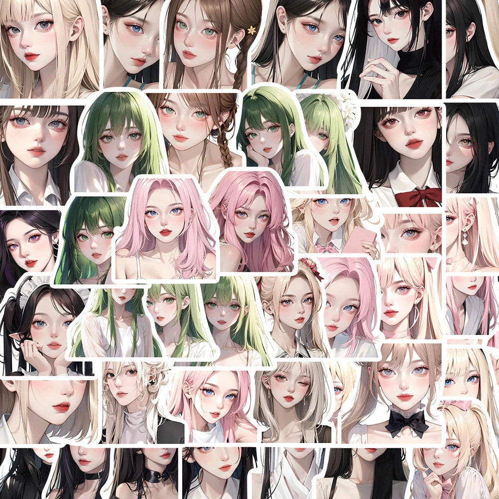 Anime Girl Stickers 10/30/50pcs Laptop Phone Notebook Suitcase Diary Decor