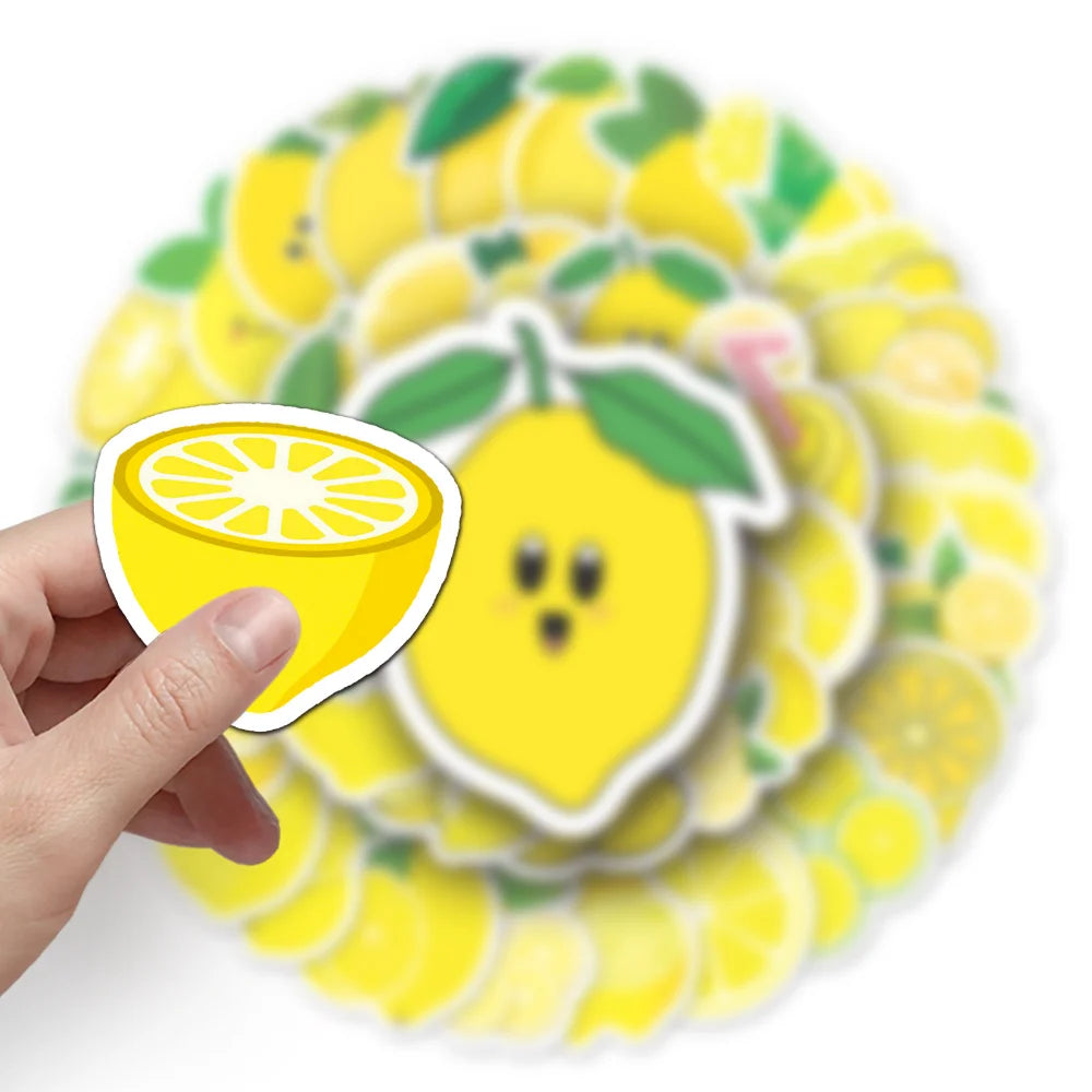 50Pcs Fruit Sticker Boxed Lemon Stationery DIY Handmade Recipe Food Salad for Refrigerator Gift Sticker Decoration New 2023