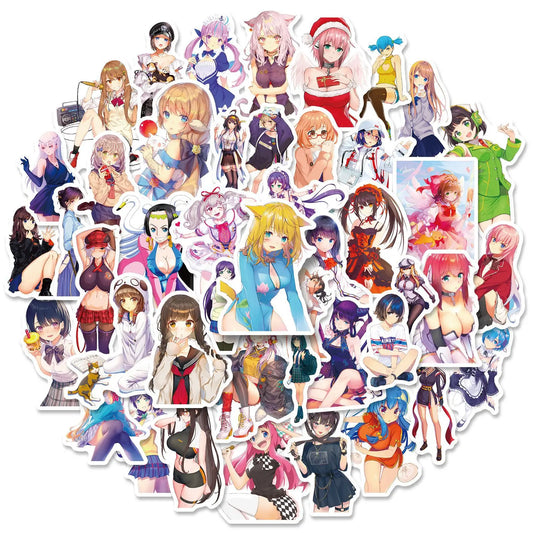 50pcs Cute Girl Graffiti Stickers for DIY Wall & Desktop Decoration Wholesale