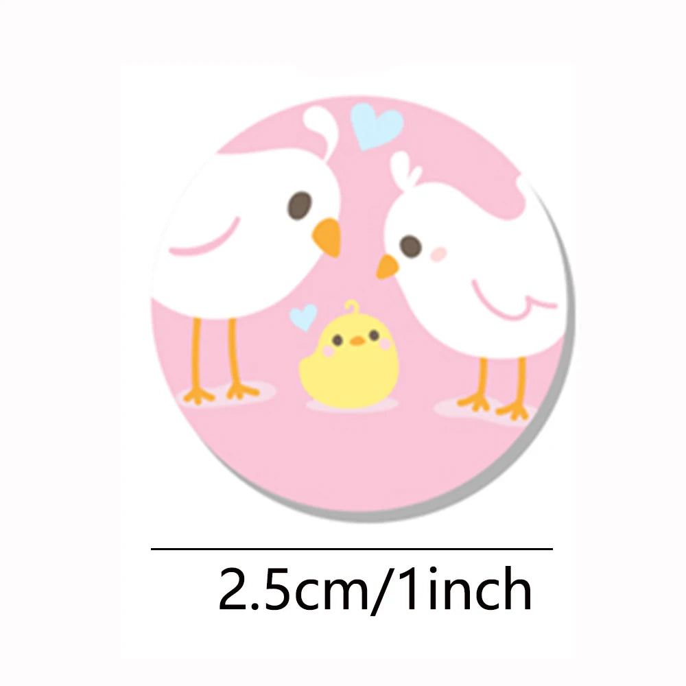 100-500pcs Kawaii Children Reward Stickers Creative School Supplies Cute Animal Encourage Sticker 2.5cm Circle Kids Toy Stickers