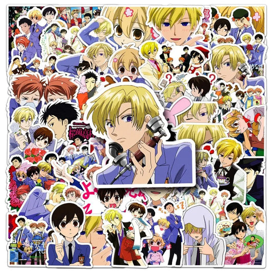 Ouran High School Host Club Sticker Pack - 50pcs for Luggage, Water Bottles, Phones, Laptops, Scooters, Refrigerators