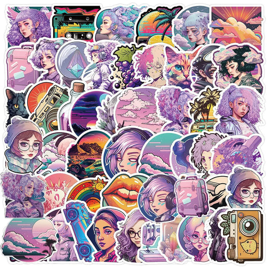 Cool Gothic Girl Stickers Decals for Laptop Phone Scrapbook Suitcase - 10/30/50pcs