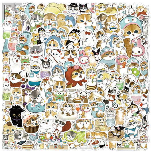 Shark Cat Stickers 100Pcs Waterproof DIY Decals