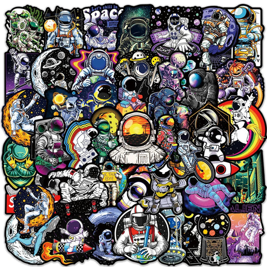 Astronaut Space Stickers Waterproof Decals for Skateboard, Motorcycle, Luggage (10/30/50PCS)