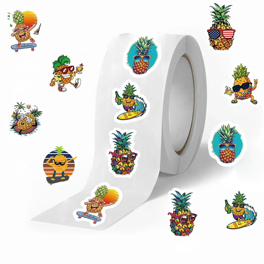 500pcs/roll Fruit Pineapple Sticker Roll For Kids Reward Encourage Sticker For Labels Thank You Sticker Kids Toys