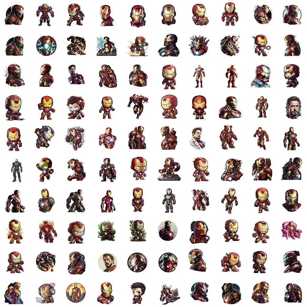 10/30/50/100pcs Cool Disney Marvel Avengers Iron Man Stickers Decals Skateboard Laptop Phone Car Suitcase Waterproof Sticker Toy