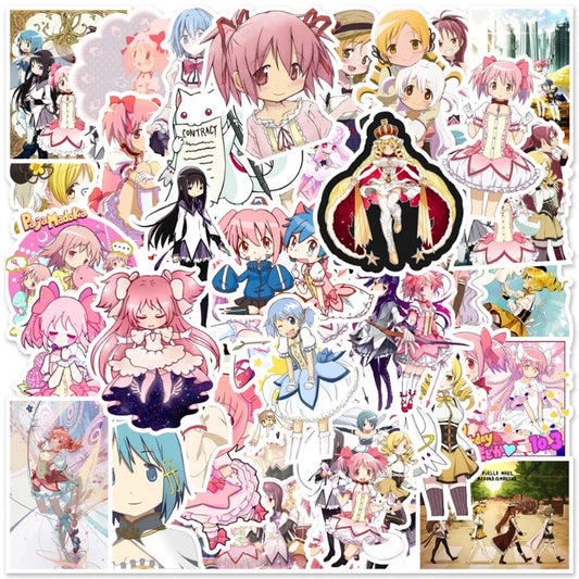 50pcs Mahou Shoujo Stickers for Luggage, Water Bottles, Phones, Laptops, Cars, Scooters, and More