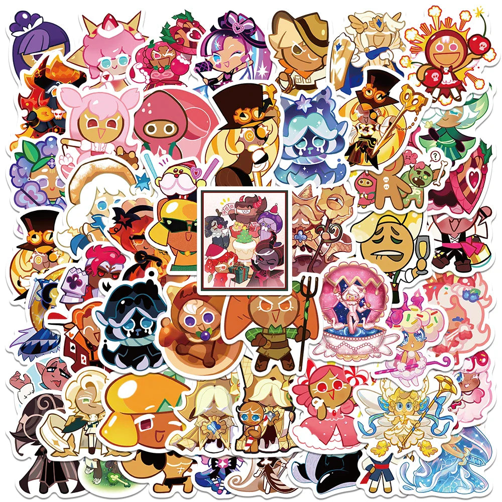 50pcs Cute Cartoon Game Cookie Run Kingdom Stickers For Kids Adults Laptop Luggage Guitar Skateboard Waterproof Vinyl Decals