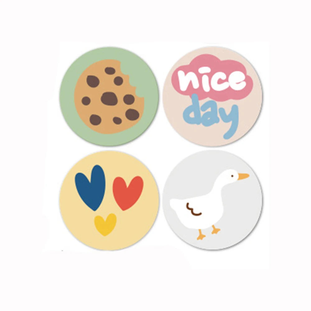 100-500pcs Round Cake Stickers for Kids Teacher Reward Stickers Scrapbooking Journal Personal Planner Diary Letter Envelope