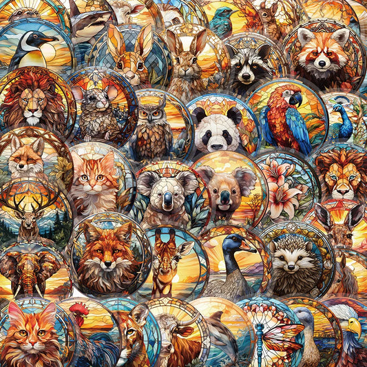 Transparent Cartoon Animal Stickers PVC Waterproof Skateboard Notebook Decoration 10/30/50PCS