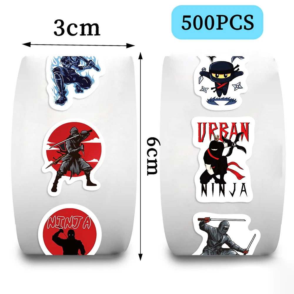 500Pcs/Roll The Ninja Game Sticker Seal Labels Cute Stationery Sticker Scrapbooking for Craft Birthday Party Gift Packaging