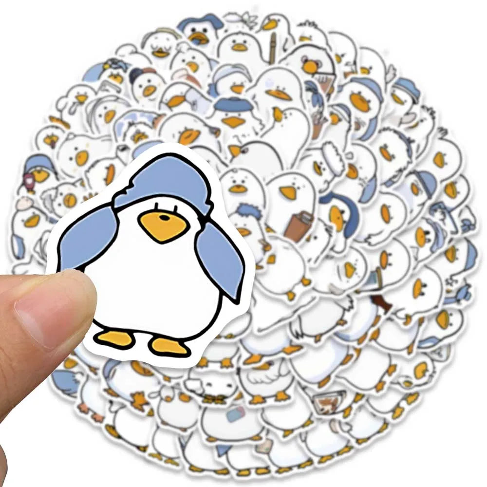 100pcs Funny Cute Cartoon Animals Duck Stickers Pack For Luggage Laptop Guitar Skateboard Waterproof Graffiti Car Decals