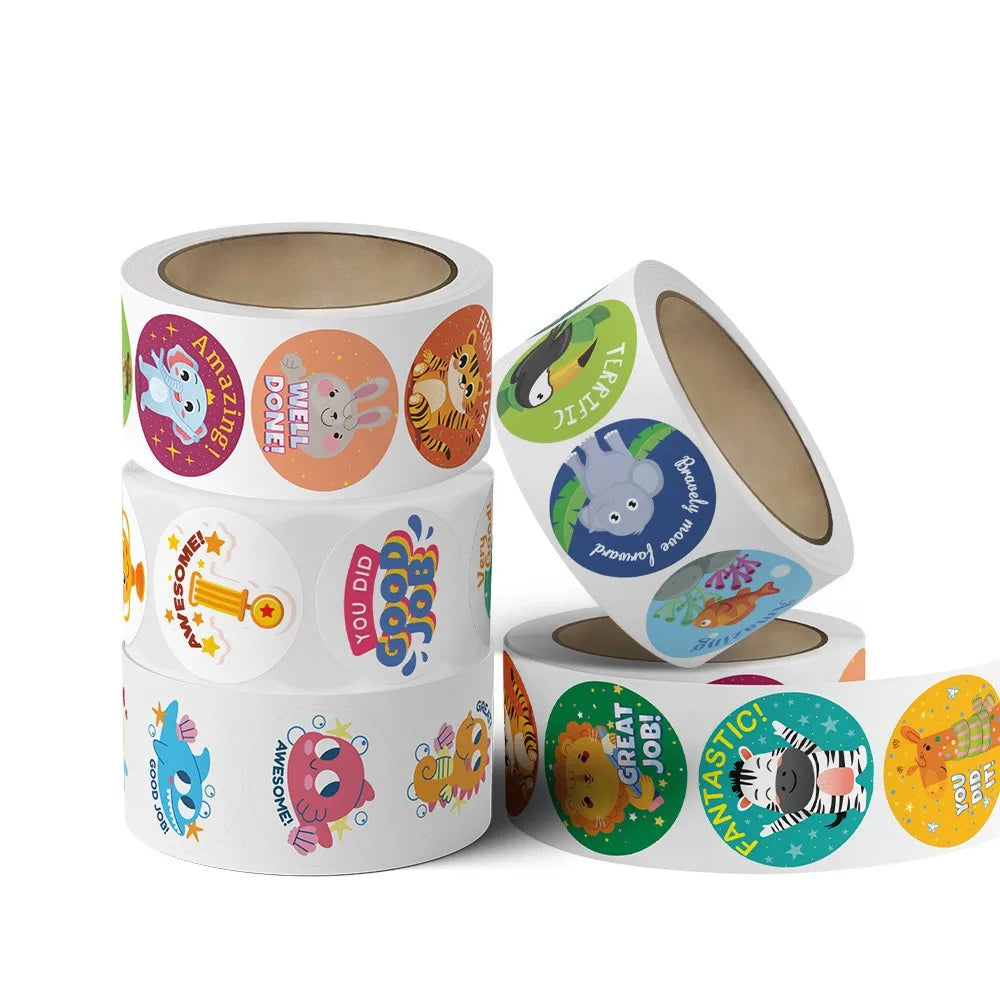 50-500pcs Cute Cartoon Sticker Kids School Teacher Supplies Classic Toy Reward Stickers Gift Sealing Decor Stationery Birthday