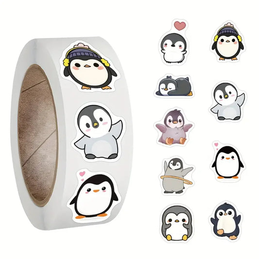 Penguin Cartoon Stickers: DIY Notebook & Gift Labels