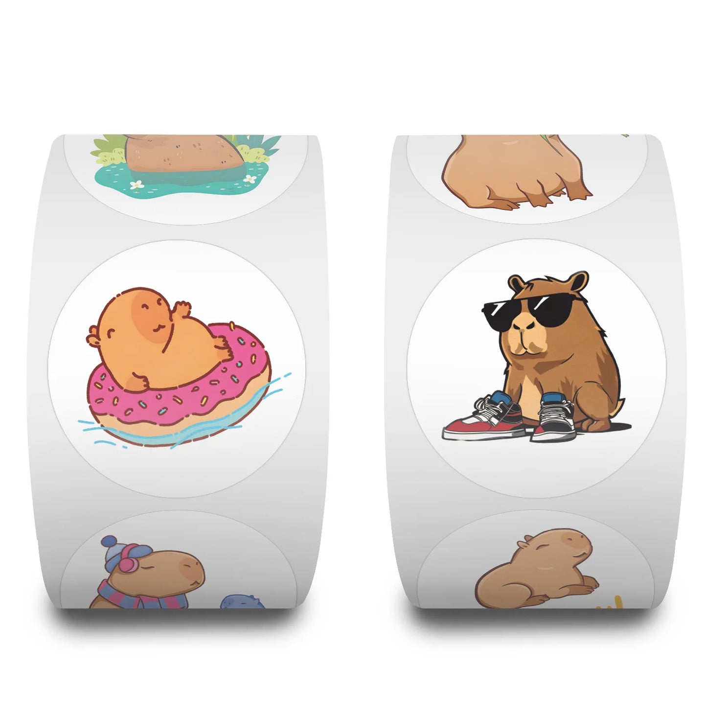 100-500pcs Cute Plump Capybara Cartoon Brown Animals Stickers DIY Scrapbook Phone Reward Seal Label Wall Sticker Kid Toy