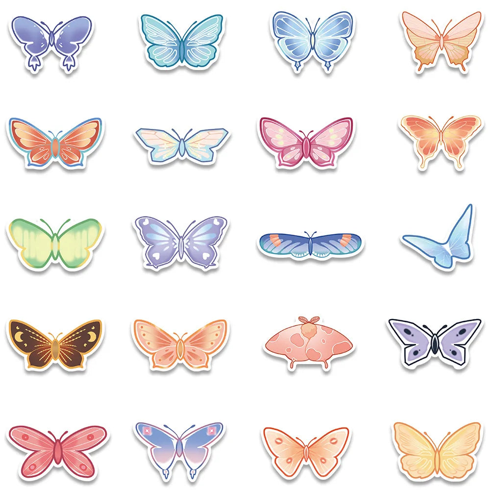 10/40Pcs Lovely Butterfly Label Stickers Set Decorative Stationery Craft Stickers Scrapbooking Diy Diary Album Stick Label