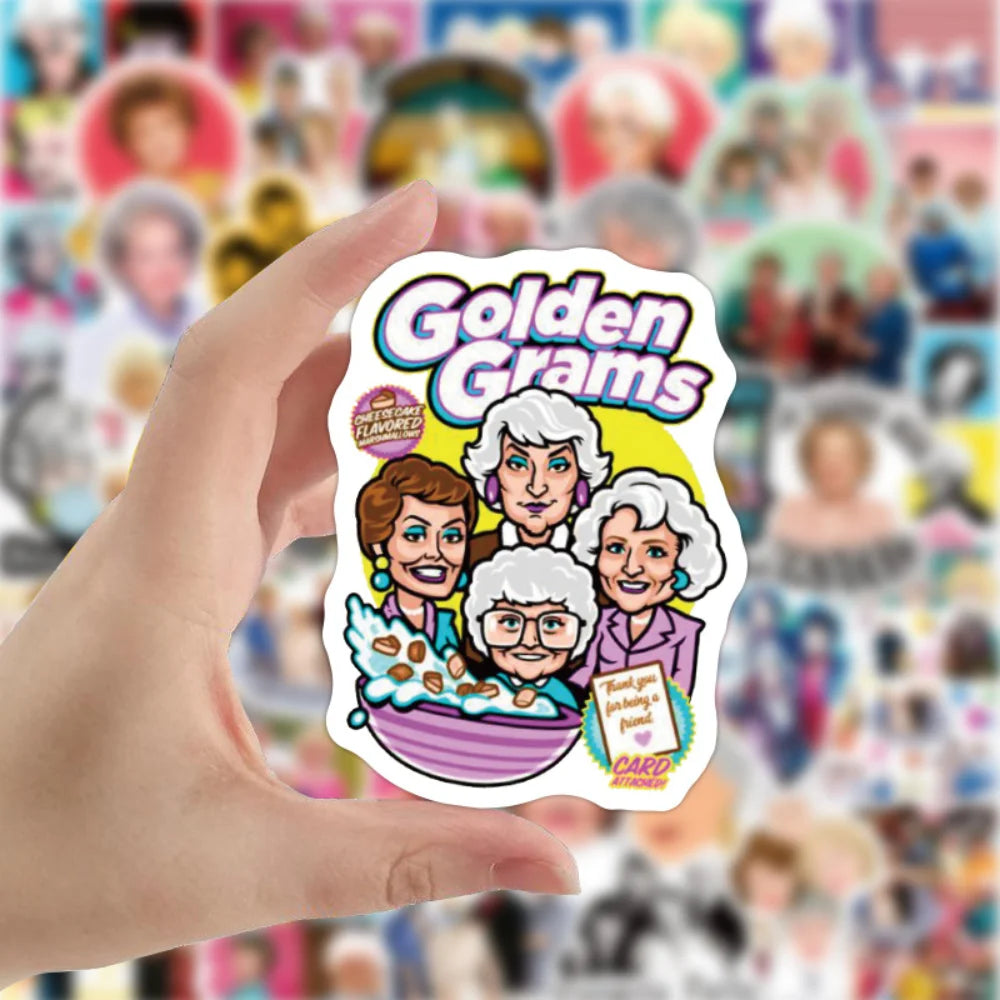 10/50PCS Fashion Stay Golden Girl Stickers Graffiti Waterproof DIY Snowboard Helmet Laptop Car Styling Vinyl Sticker Decal Gift