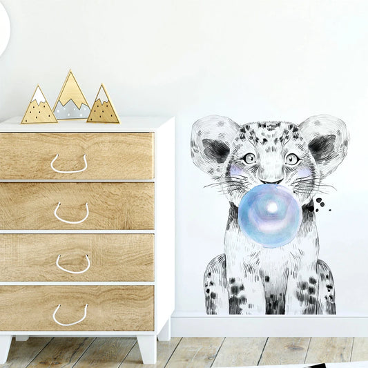 Safari Lion Bubble Gum Wall Stickers for Kids Room Nursery Decor