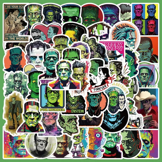 52pcs Frankenstein Baragon Graffiti Stickers for Helmet, Wall, DIY Decoration