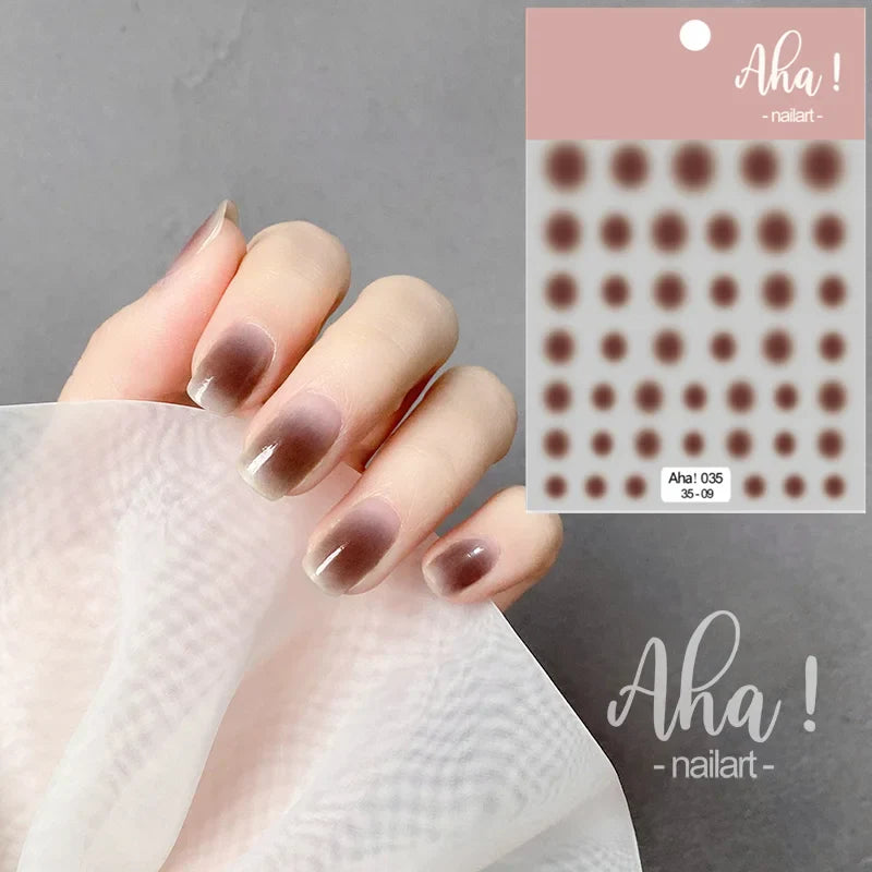 3D Gradient Nail Stickers 12-Color Self-Adhesive Wraps
