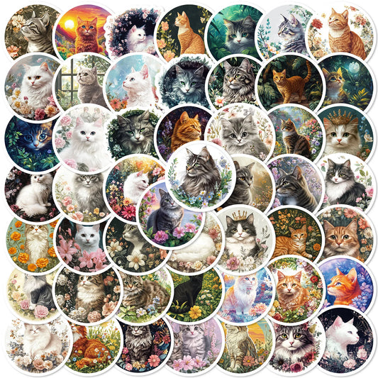 Retro Cat Stickers: Laptop, Phone, Guitar, Car, Bike Decals