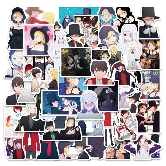 50pcs Death Lord Black Maid Sticker Pack for Luggage, Phone, Laptop, Scooter, Refrigerator