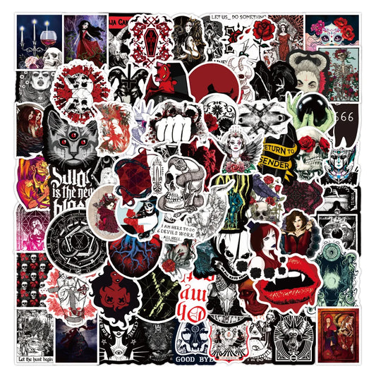 Gothic Horror Graffiti Stickers: 10/50/100pcs for Skateboard, Helmet, Laptop