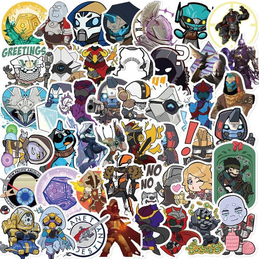 50pcs Destiny 2 Stickers for Luggage, Car, Water Bottle, Laptop, Phone, Refrigerator