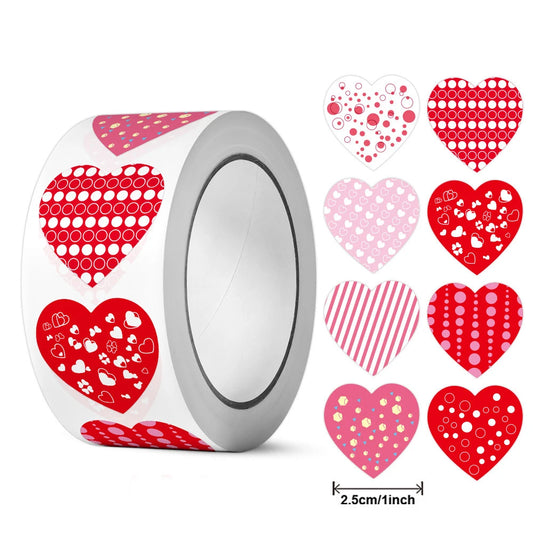 Heart-Shaped Wedding & Party Sticker Labels 100-500pcs