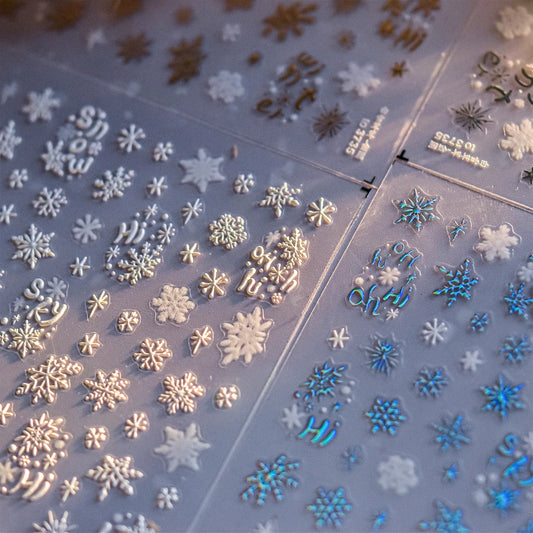 Gradient Snowflake Christmas Nail Art Stickers