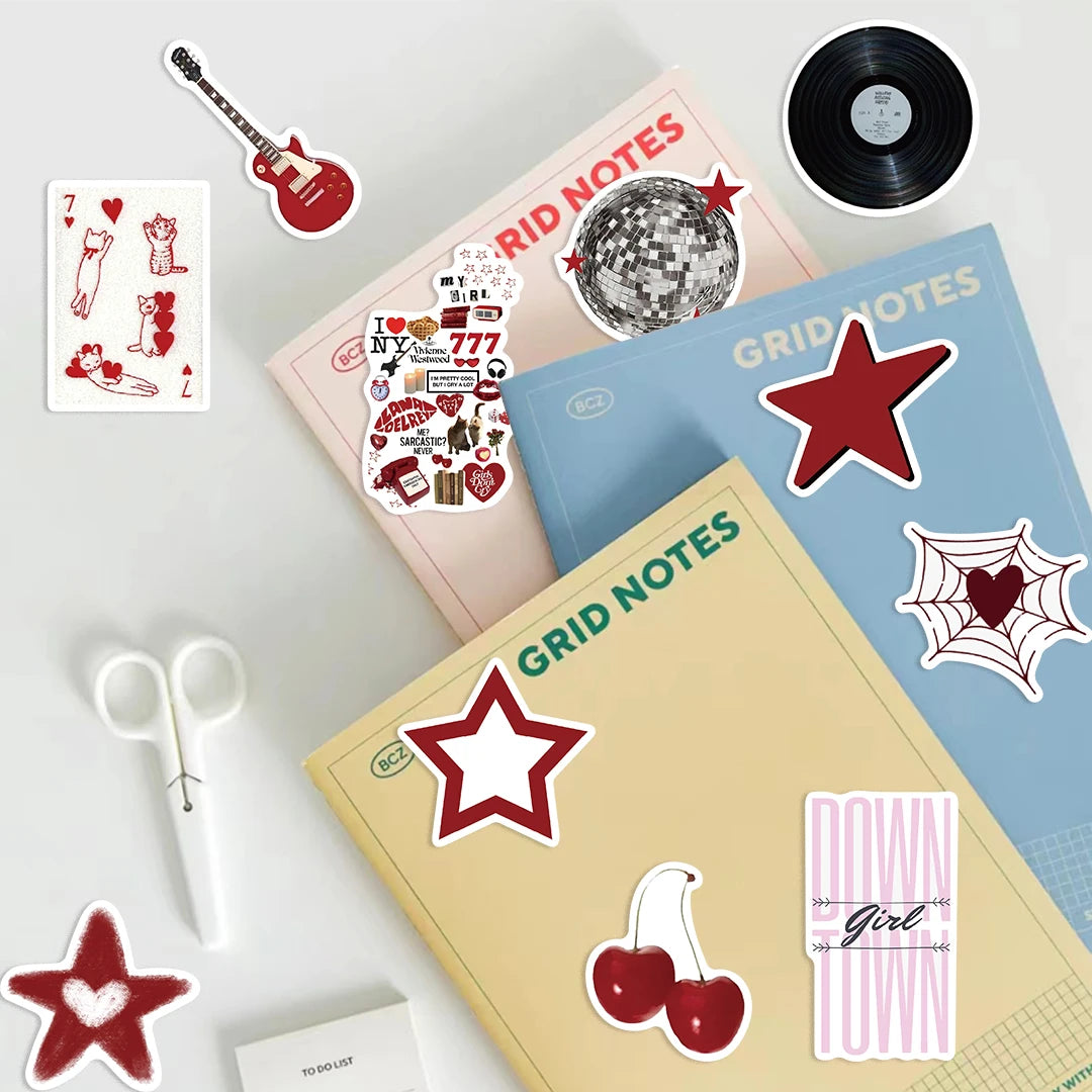 50pcs Cool Downtown Y2K Girls Stickers Decoration DIY Skateboard Laptop Phone Bike Graffiti Kids Toys Trend Cartoon Decals