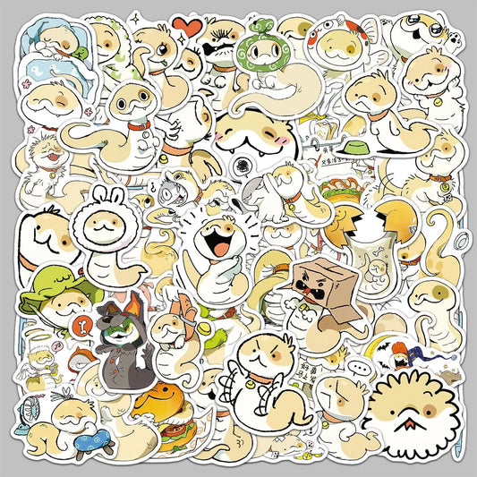 50pcs Cartoon Snake Dog Fusion Graffiti Stickers for Helmet Wall DIY Decoration