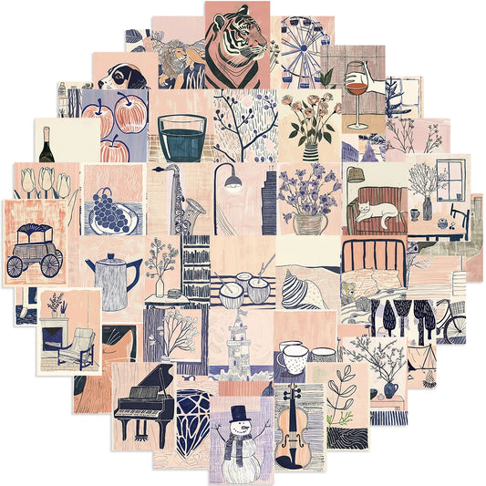 55PCS Abstract Art Vinyl Stickers for Guitars & Laptops