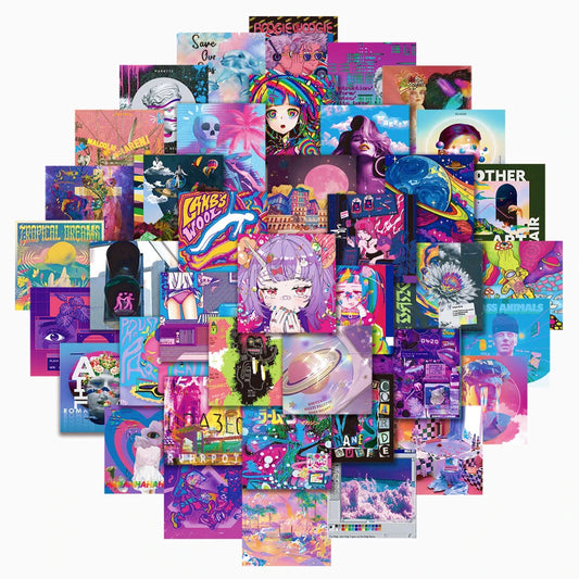 Cute Aesthetic Vaporwave Girl Stickers Decals for Laptop Phone Suitcase Scrapbook