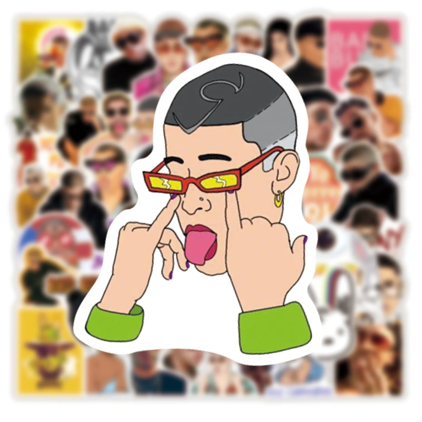 10/30/50pcs Pop Singer Bad Bunny Graffiti Sticker Scrapbook Kids Toys Pvc Laptop Waterproof Notebook Trolley Cool Decal Stickers