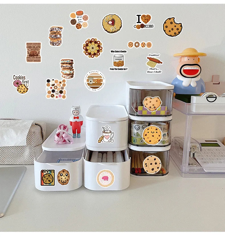 51Pcs Cute Bread Cookies Kawaii Stickers Set Scrapbooking Stickers For Journal Planner Diy Crafts Scrapbooking Diary