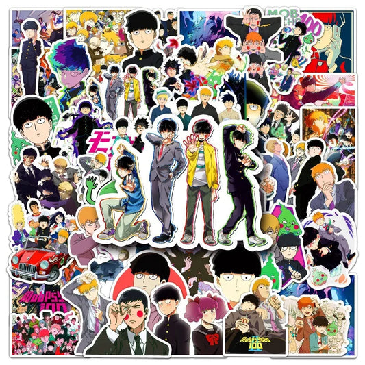 Mob Psycho 100 Anime Stickers Pack for Laptop, Phone, Car, Scooter, and More