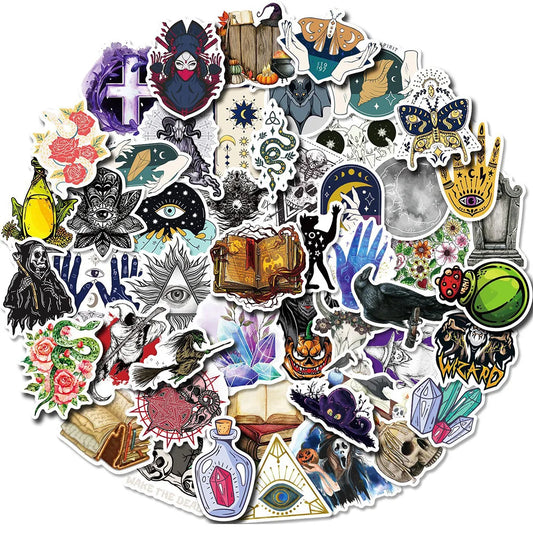 Witchy Magician Dark Magic Stickers for Laptop, Luggage, Skateboard, Kid Toys (10/30/50PCS)